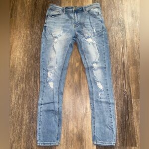 Fashion Nova Light Blue Distressed Men Skinny Jeans - Size 32 - Worn 1x Like New